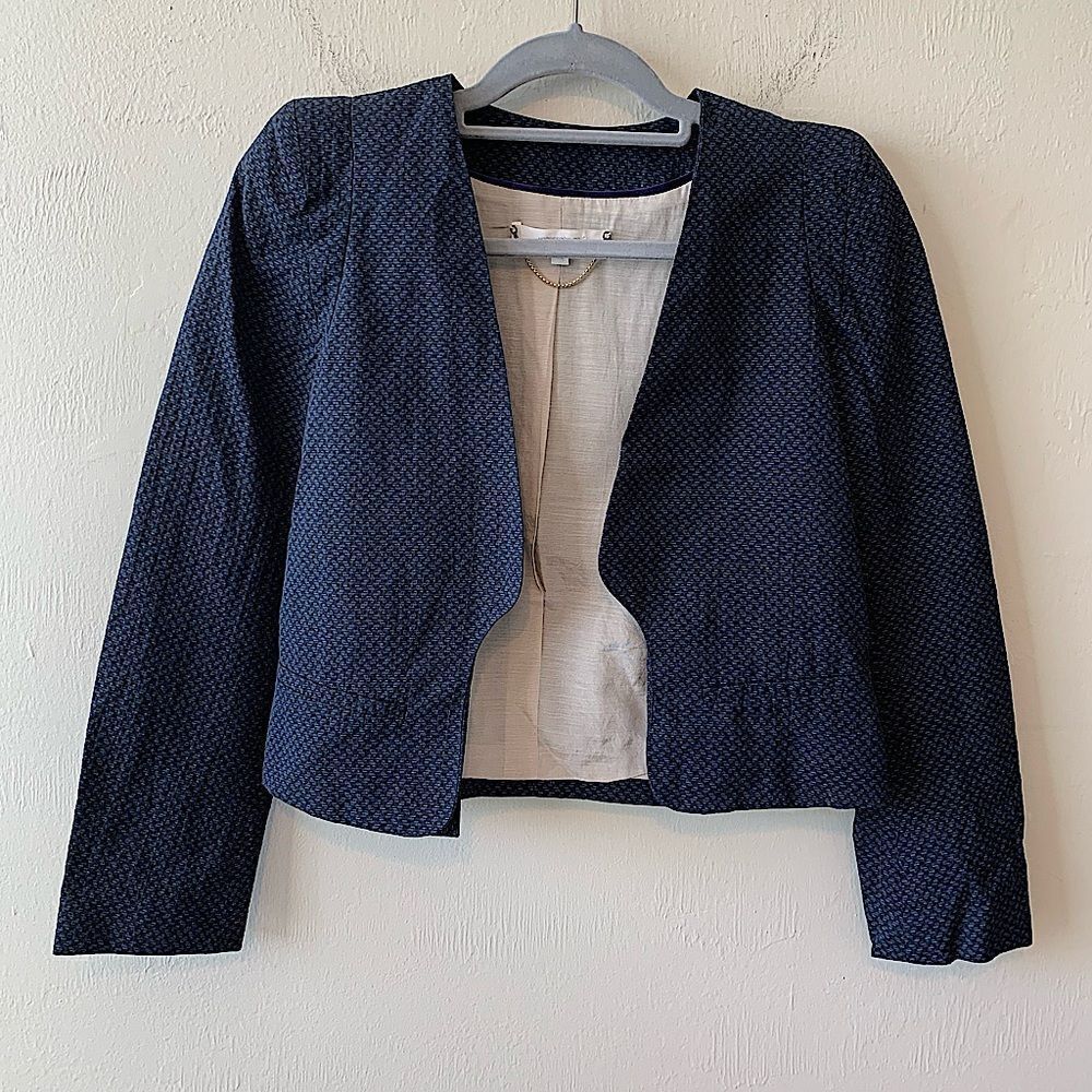 Vanessa Bruno Linen silk blend navy jacket size 36eu 4 US